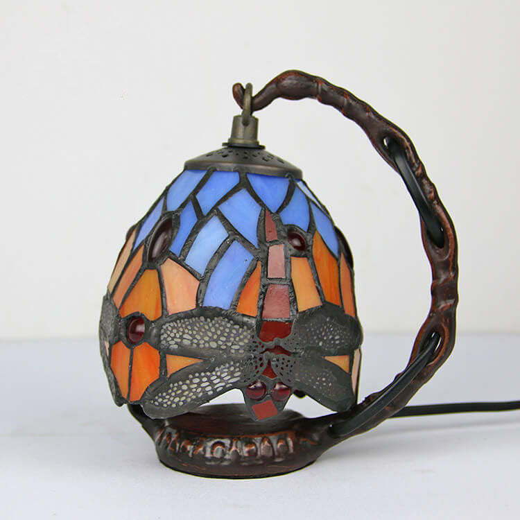 Tiffany-Glas-Tischlampe in Traubenform mit Augenschutz und 1 Licht 