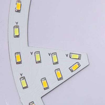 Modern Chinese Walnut Square LED Flush Mount Ceiling Light