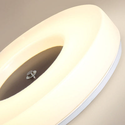 Minimalist Chinese Walnut Round Acrylic LED Flush Mount Ceiling Light