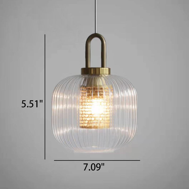 Industrial Vintage Oval Glass 1-Light Pendant Light