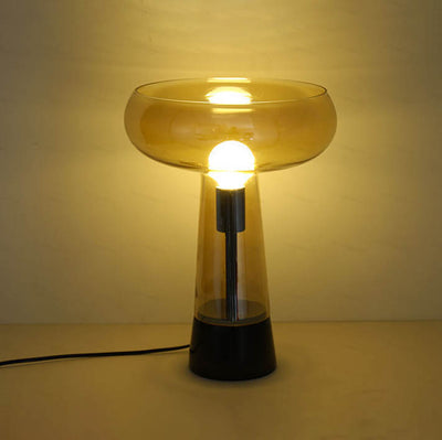 Kreative Glassäule mit Marmorfuß, 1-flammige Tischlampe 