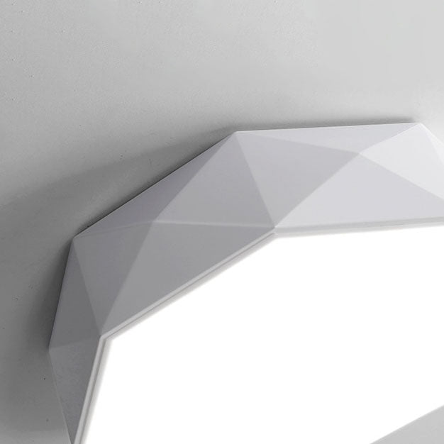 Modern Minimalist Rhombus Geometry Acrylic Iron LED Flush Mount Ceiling Light for Living Room