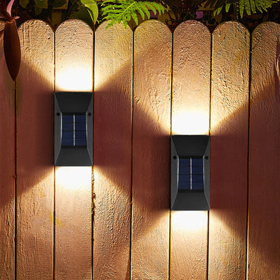Modern Up Down Luminous Solar LED Outdoor Waterproof Garden Landscape Wall Sconce Lamp