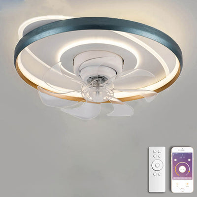 Nordic Rotatable Round Acrylic LED Flush Mount Ceiling Fan Light