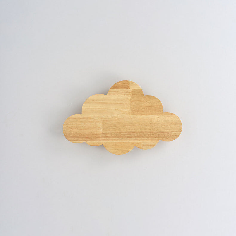 Nordic Minimalist Creative Cloud Wood 1-flammige Wandleuchte 