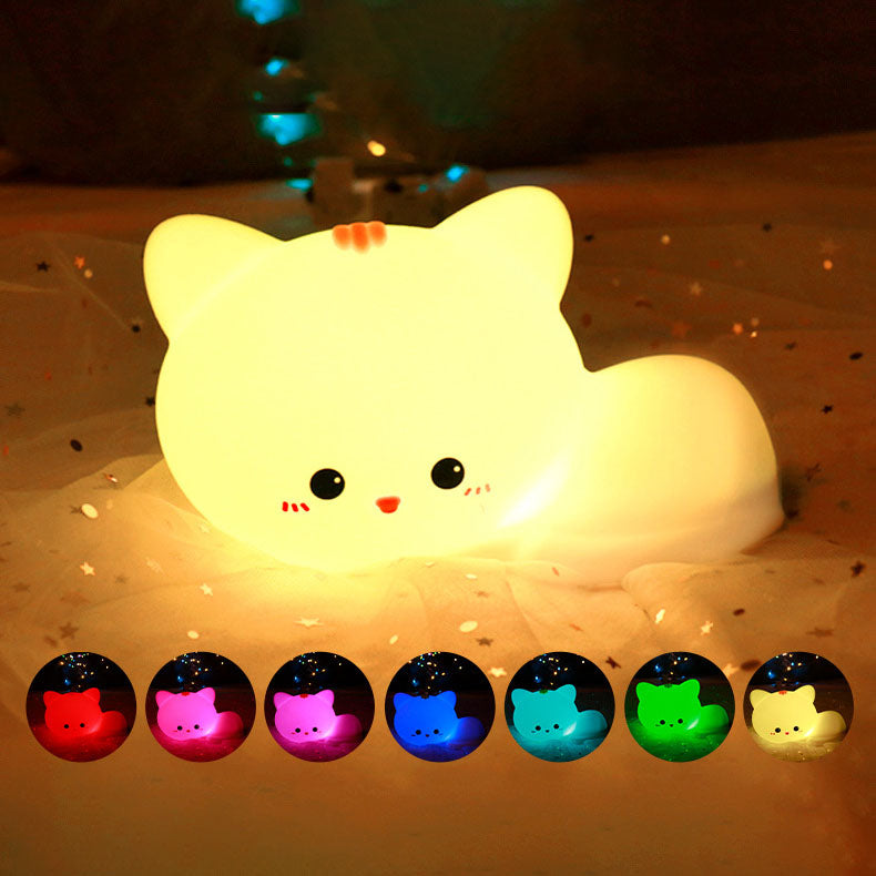 Modern Creative Cat Silicone Pat Remote Control LED Night Light Table Lamp