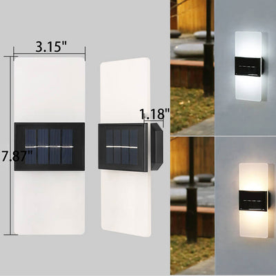 Courtyard Waterproof Acrylic LED Solar Wall Sconce Lamp Outdoor Light