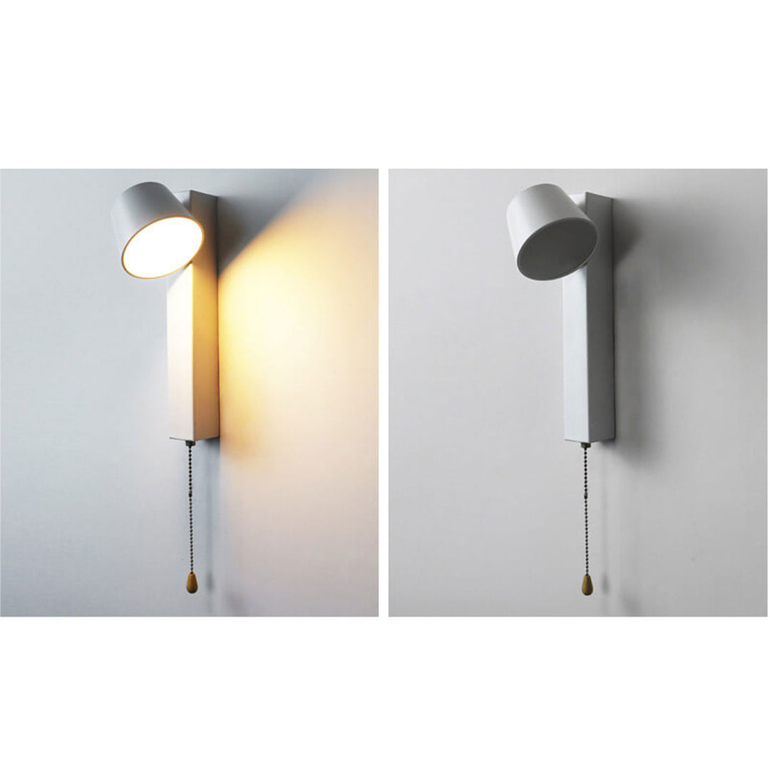 Applique murale LED avec interrupteur à tirette en fer forgé simple nordique et acrylique 