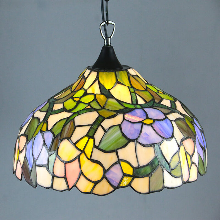 Tiffany Vintage Glasschirm 1-Licht Pendelleuchte 