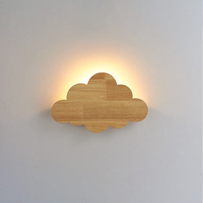 Nordic Minimalist Creative Cloud Wood 1-flammige Wandleuchte 