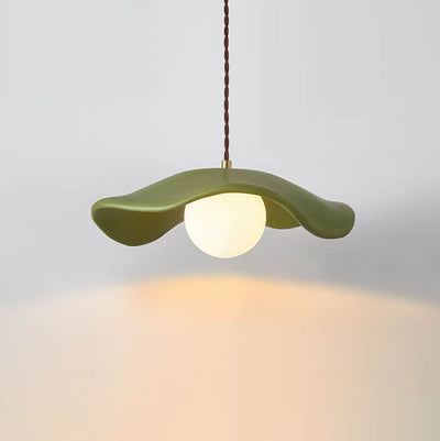 Macaron Cream Dome Wave Design Resin 1-Light Pendant Light