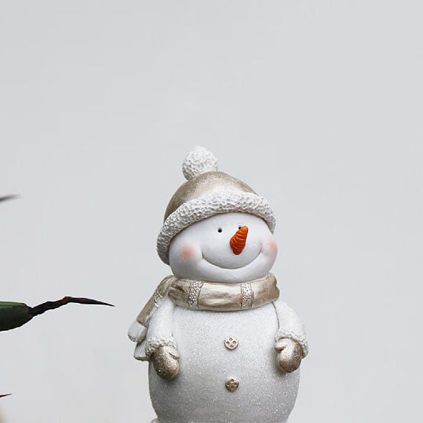 Solar Christmas Resin Snowman Outdoor Garden Decoration Lawn Landscape Light