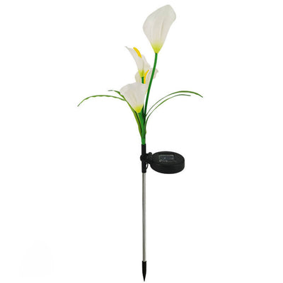 Moderne Solarpferdeschuhblume Bunte 4 LED Outdoor Garten Bodenstecker Landschaftslicht 