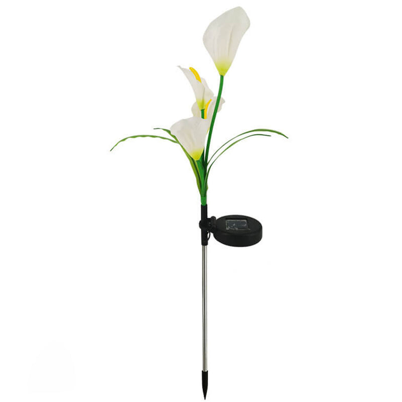 Moderne Solarpferdeschuhblume Bunte 4 LED Outdoor Garten Bodenstecker Landschaftslicht 