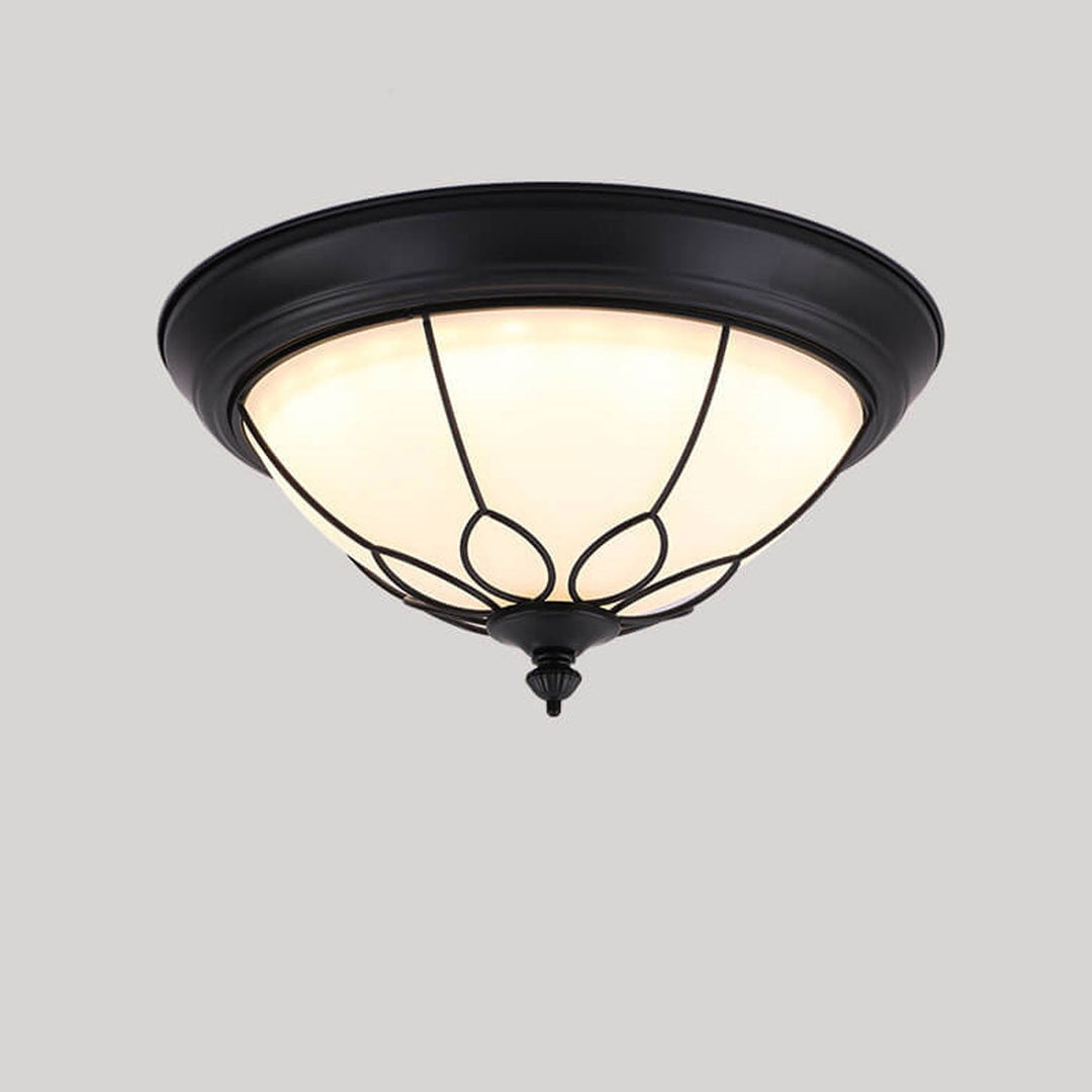 Plafonnier LED en verre dépoli Vintage American Iron 
