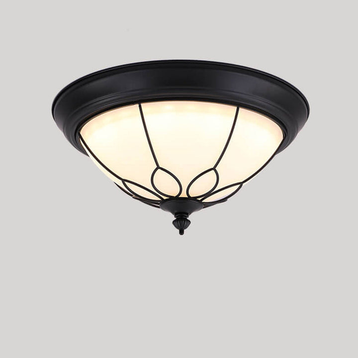 Plafonnier LED en verre dépoli Vintage American Iron 