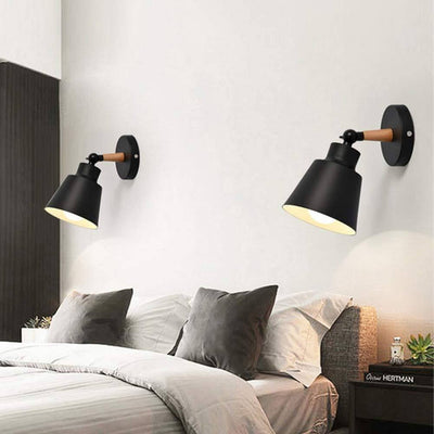 Nordic Simple Macaron Color Solid Wood 1-Light Wall Sconce Lamp