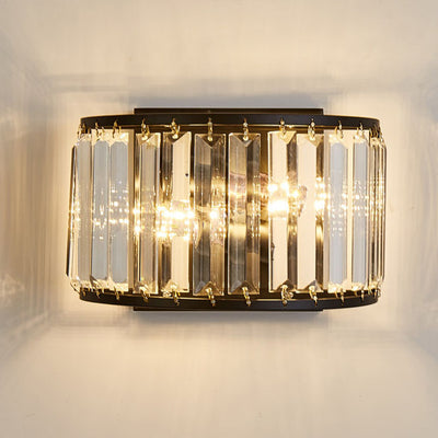 Moderne leichte luxuriöse minimalistische Wandleuchte aus Eisenkristall mit 2 Leuchten