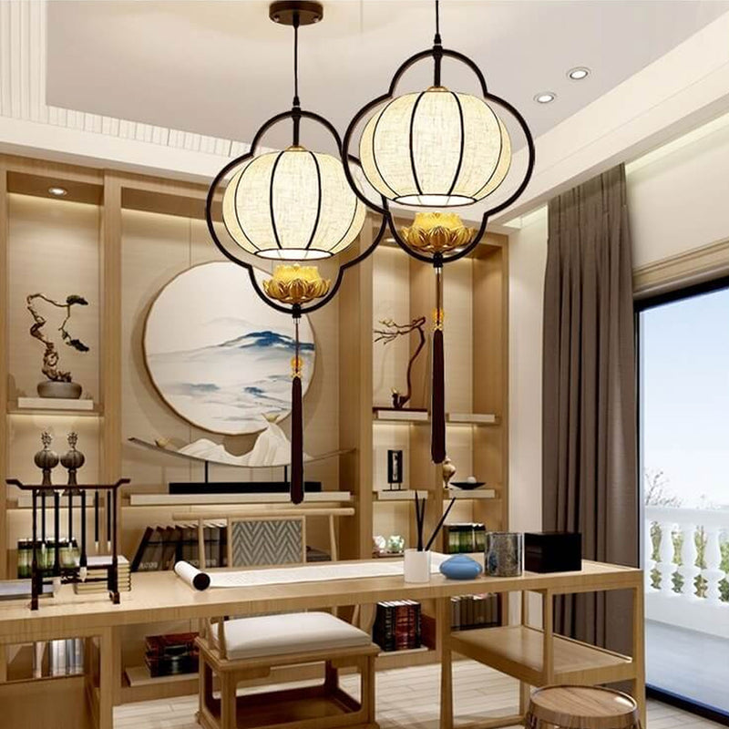 Chinese Retro Light Luxury Wrought Iron 1-Light Pendant Light