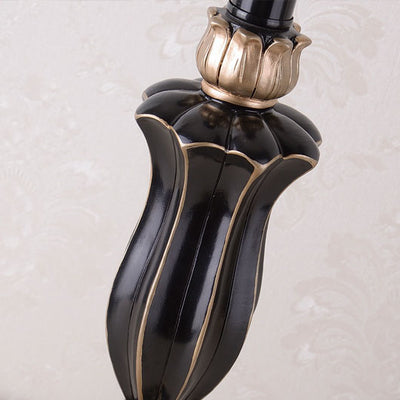 Lampe de table à 1 lumière en résine à pampilles en tissu de luxe européen 