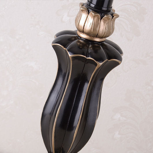Lampe de table à 1 lumière en résine à pampilles en tissu de luxe européen 