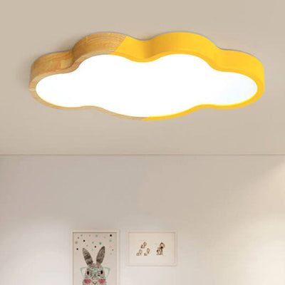 Nordic Logs Cloud Macaroon LED Kids Flush Mount Ceiling Light