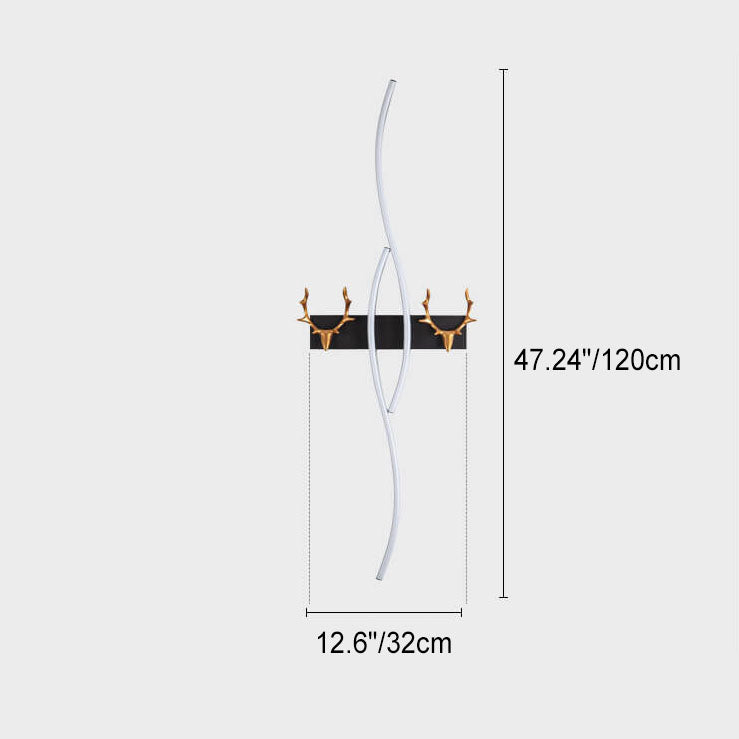 Applique Murale LED Nordic Light Luxury Strip Curve Antler 