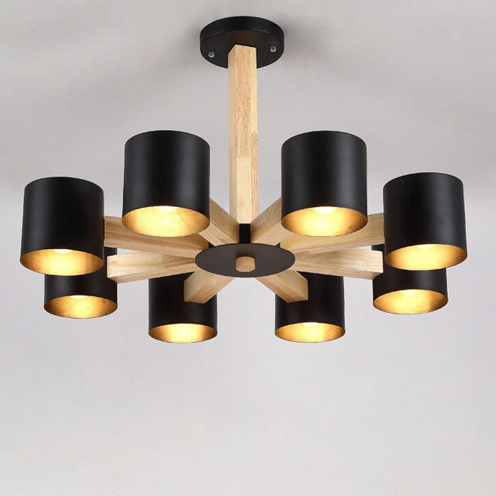 Scandinavian Minimalist Log 3/6/8-Light Island Light Chandelier