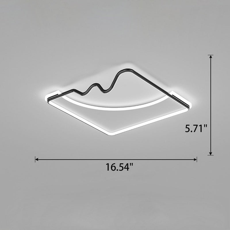 Nordische kreative quadratische runde schmiedeeiserne LED-Deckenleuchte aus Aluminium