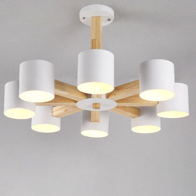 Scandinavian Minimalist Log 3/6/8-Light Island Light Chandelier