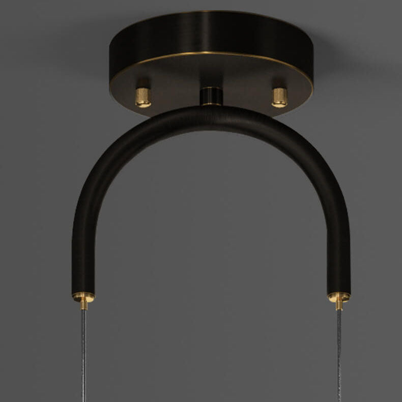 European Style Light Luxury Iron Brass LED Island Light Chandelier