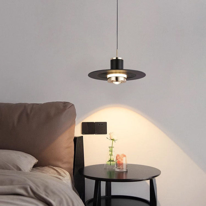 Moderne minimalistische Zylinder fliegende Untertasse Hardware LED Pendelleuchte für Wohnzimmer 