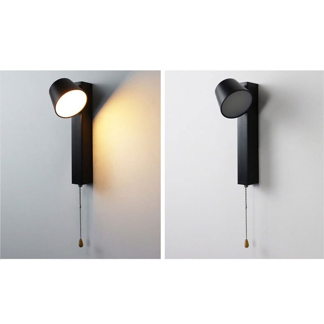 Applique murale LED avec interrupteur à tirette en fer forgé simple nordique et acrylique 