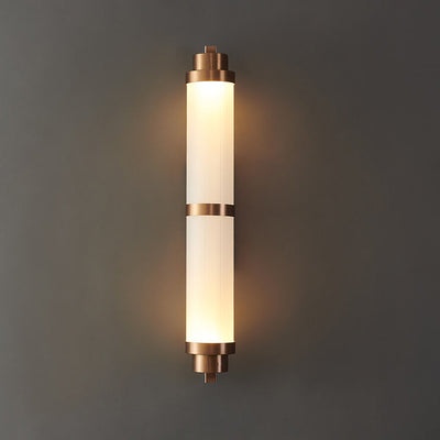 Nordic Light Luxury Cylindrical Glass Rose Gold LED Wall Sconce Lamp