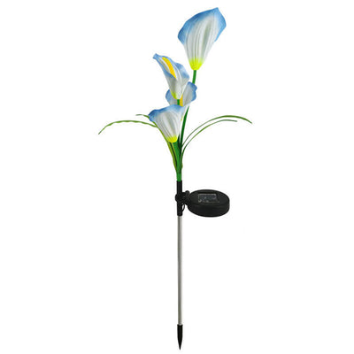 Moderne Solarpferdeschuhblume Bunte 4 LED Outdoor Garten Bodenstecker Landschaftslicht 