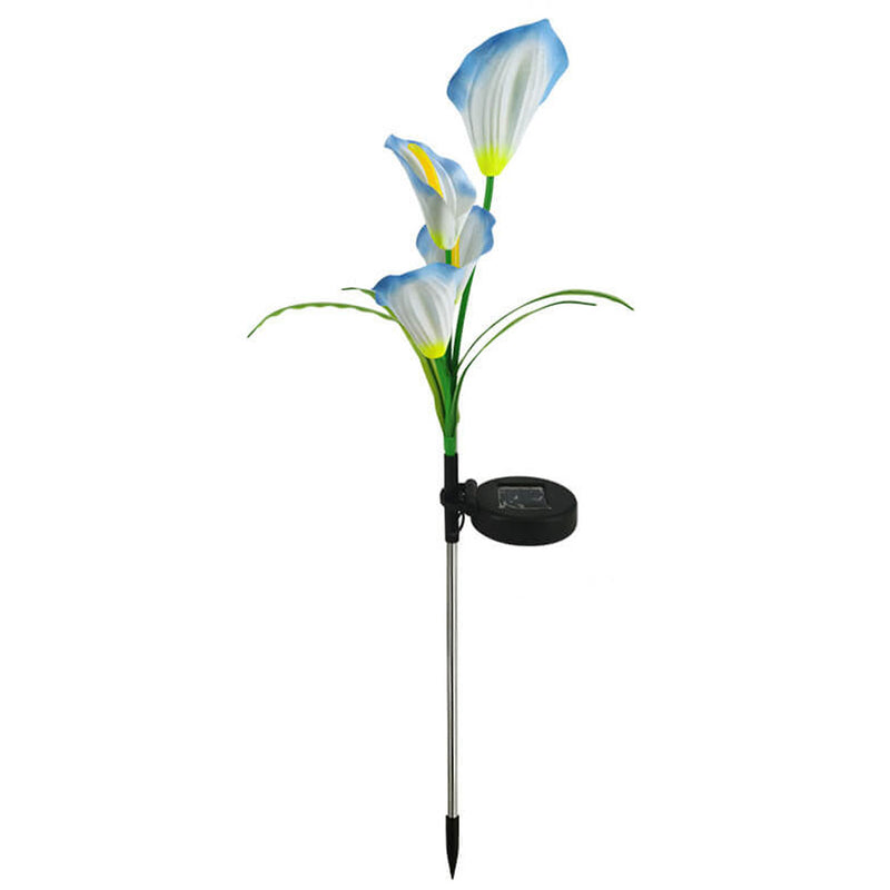 Moderne Solarpferdeschuhblume Bunte 4 LED Outdoor Garten Bodenstecker Landschaftslicht 