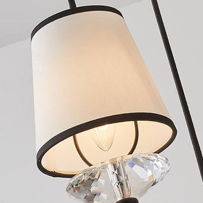 European Vintage Glass Fabric Metal 1/3/5-Light Island Light Chandelier