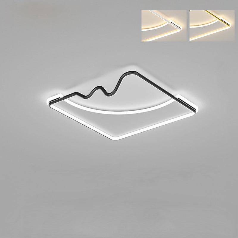 Nordische kreative quadratische runde schmiedeeiserne LED-Deckenleuchte aus Aluminium