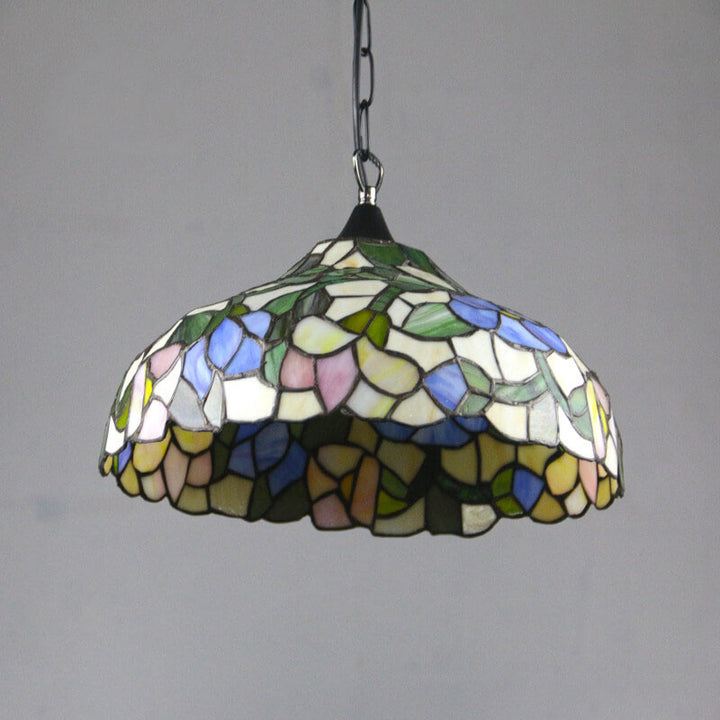 Tiffany Vintage Glasschirm 1-Licht Pendelleuchte 