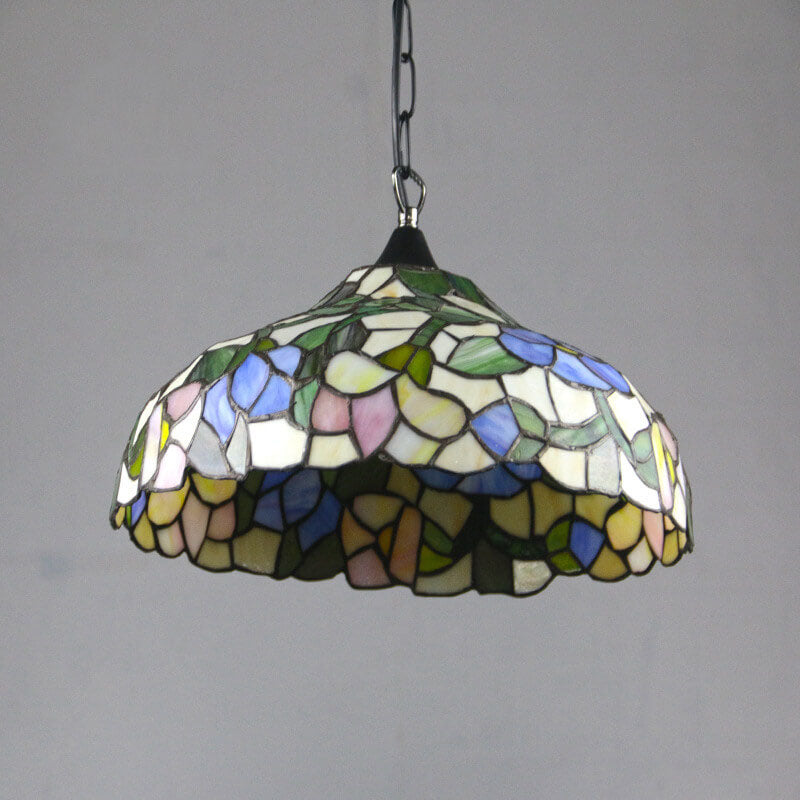 Tiffany Vintage Glass Shade 1-Light Pendant Light