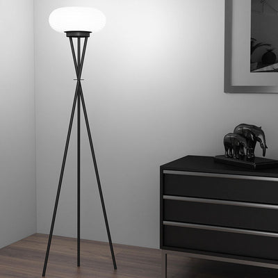 Modern Minimalist Round Tripod Iron Acrylic LED Standing Floor Lamp For Living Room