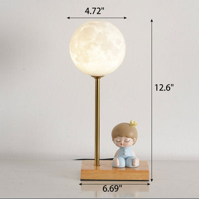 Nordic Creative 3D Printed Moon 1-Licht dekorative Tischlampe