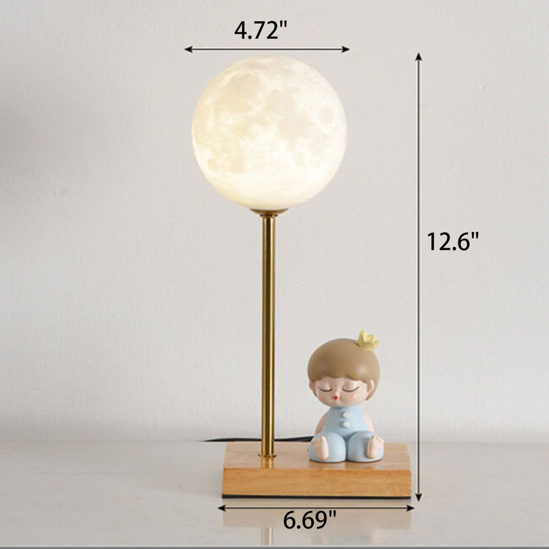 Nordic Creative 3D Printed Moon 1-Licht dekorative Tischlampe