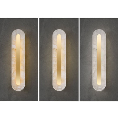 Light Luxury Brass Marble Oval Square LED Wall Sconce Lamp