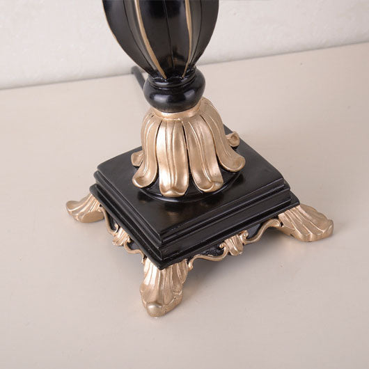 Lampe de table à 1 lumière en résine à pampilles en tissu de luxe européen 