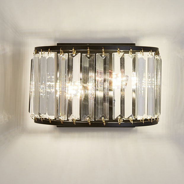 Modern Light Luxury Minimalist Iron Crystal 2-Light Wall Sconce Lamp