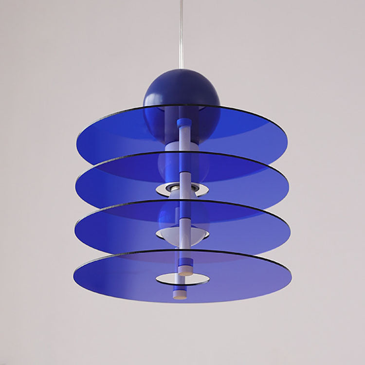 Zeitgenössische nordische bunte Acryl fliegende Untertasse 1-Licht Pendelleuchte für Schlafzimmer 