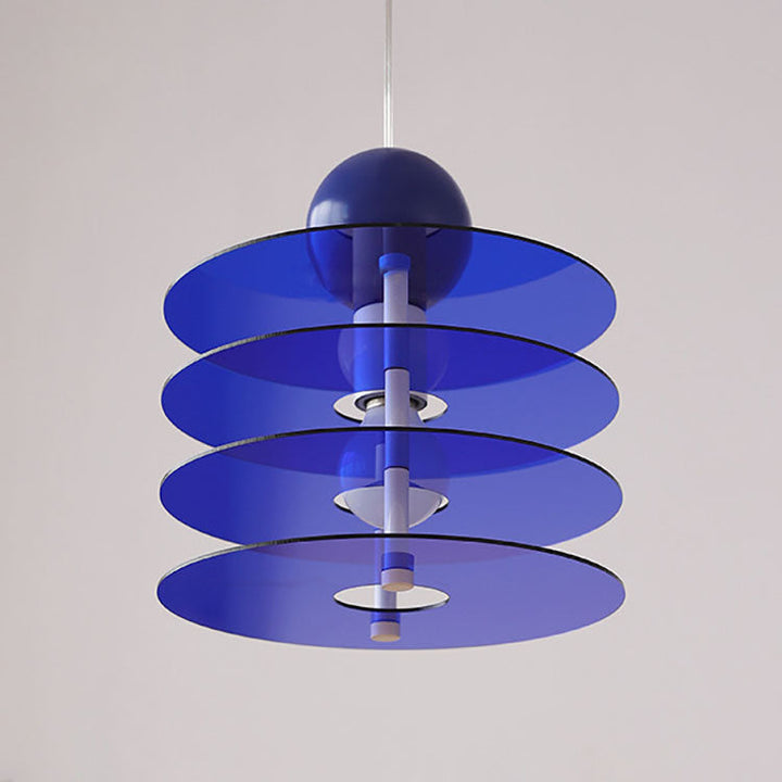Zeitgenössische nordische bunte Acryl fliegende Untertasse 1-Licht Pendelleuchte für Schlafzimmer 