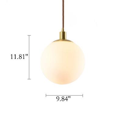 Nordic Minimalist Milky White Glass Ball 1-Light Pendant Light