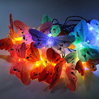 Lumières décoratives à LED en forme de papillon créatif moderne solaire 